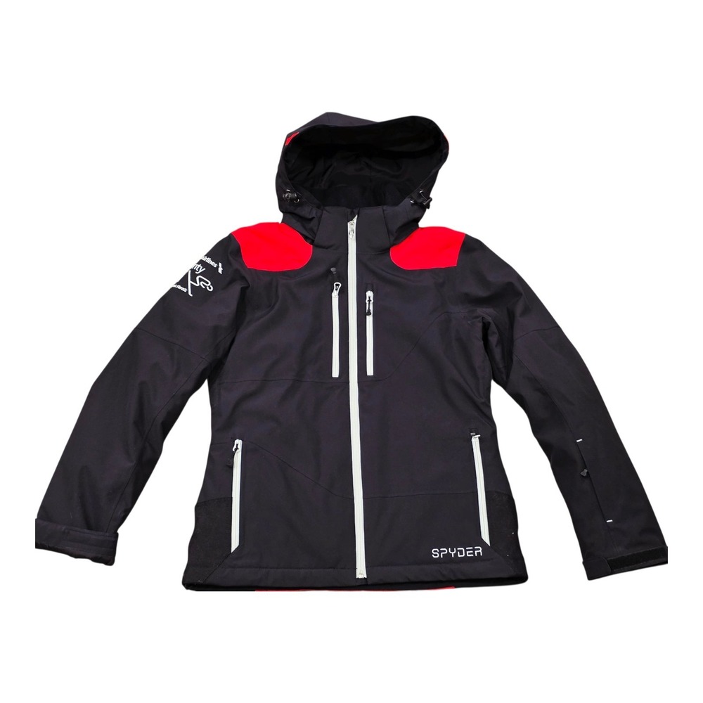Spyder American Airlines Celebrity Ski Jacket Women's 12 Black Red Hooded
